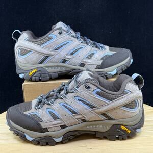 Merrell Shoes Womens Sz 7.5 Moab 2 Ventilator Hiking Sneakers J99764 Brown Blue